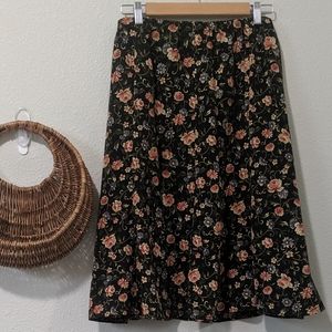 90s Floral Midi-Skirt
